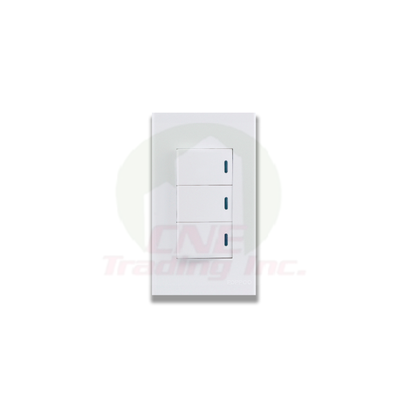eOppo Wide Series 1 Way Switch 3-Gang