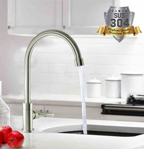 Mr. Plumber Pillar Tap Kitchen Faucet 304 Stainless Steel ET-100918Q-42-TM