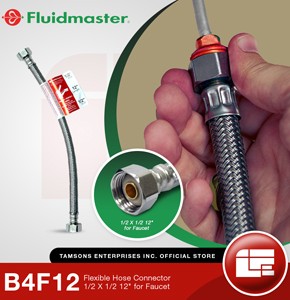 Fluidmaster (B4F12) 1/2“ x 1/2” x 12” Water Supply Connector (Faucet)